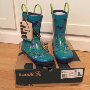 Kamik Kid’s Rain boots- girls size 11